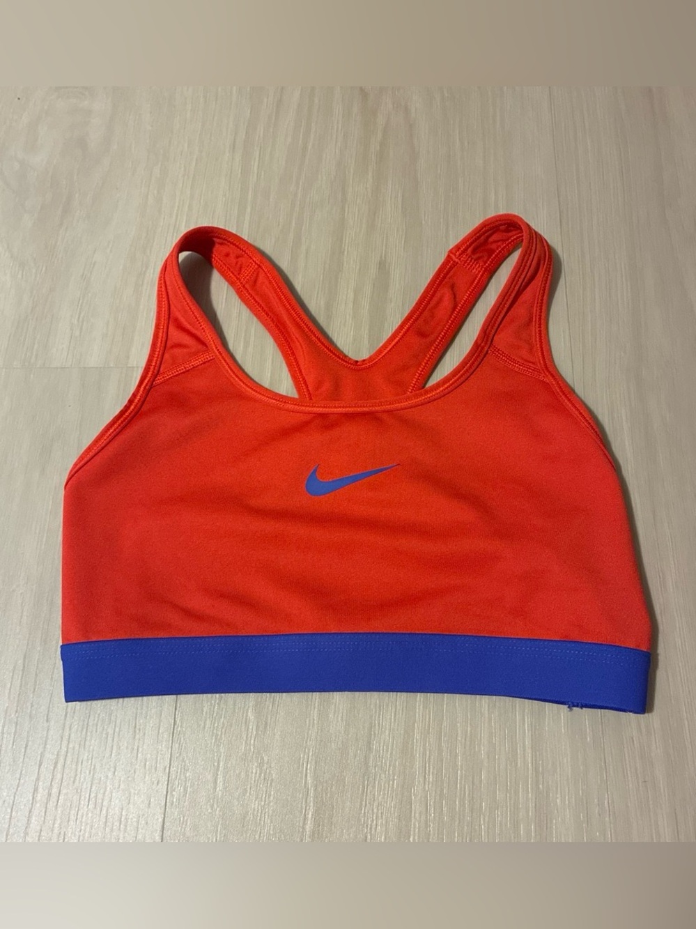 Nike Red Sports Bra with Blue Contrast Band